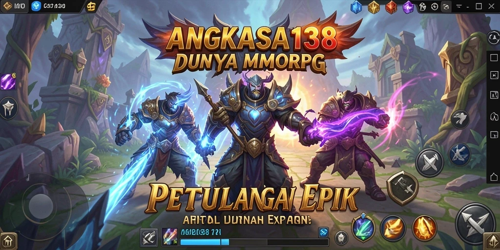 Menggambarkan aksi seru dalam petualangan MMORPG ANGKASA138.