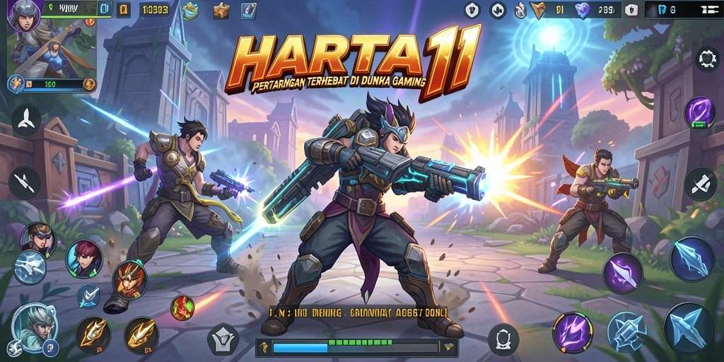 Gameplay HARTA11 dengan pertarungan yang seru dan mendebarkan.