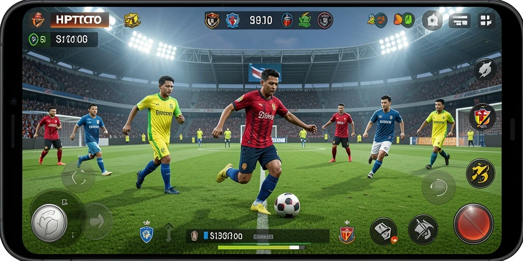 Gameplay HPTOTO yang seru dan mendebarkan di lapangan sepak bola.